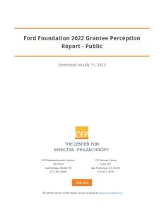 Cover of Ford Foundation 2022 Grantee Perception Report